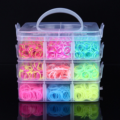 皮筋编织手链 彩色橡皮筋DIY手工编织儿童益智玩具礼物彩虹织机