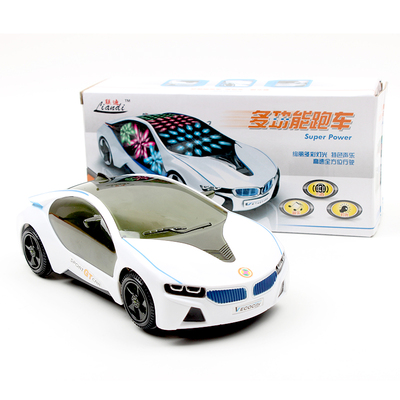 热销电动万向宝马I8 3D炫彩灯光音乐概念模型车儿童电动玩具批 发