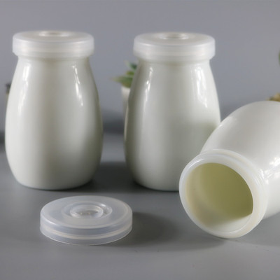 新款无铅卫生白瓷奶瓶加厚老酸奶饮料瓶豆花密封罐带盖4只包邮