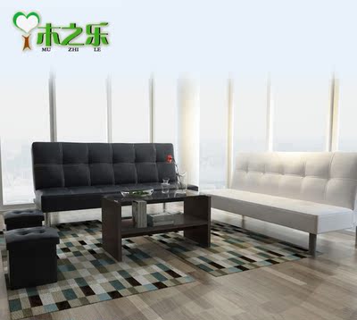 多功能可折叠皮艺沙发床小户型办公室房间1.5米1.8双人床懒人床