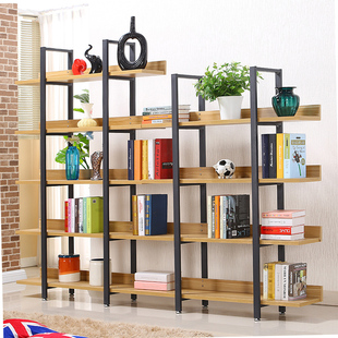 书架置物架简易创意隔板简约钢木书架组合展示架书柜宜家货架