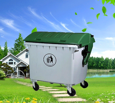 户外环卫大号1200L塑料垃圾桶小区挂车桶加厚型果皮箱手推垃圾箱