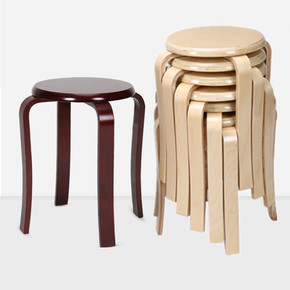 实木凳子圆凳曲木凳子木头凳子时尚创意板凳餐桌凳套凳折叠凳家用