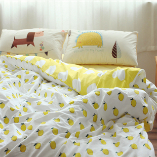 北欧简约可爱卡通纯棉四件套1.8米床上用品全棉床单被套被单床笠