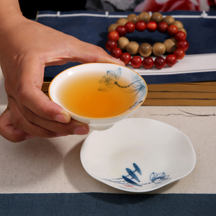 景德镇陶瓷手绘杯托  手绘杯垫茶托手绘杯托功夫茶道配件隔热茶垫