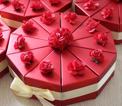 红色结婚蛋糕盒喜糖盒子创意婚礼礼盒批发喜糖盒欧式个性喜糖成品