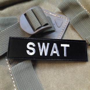 美国反恐精英SWAT美国特警3D刺绣魔术贴军事臂章补丁肩章贴黑