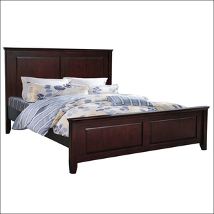 美式乡村纯实木美国红橡木双人床卧室家具1.8米实木床床头柜组合