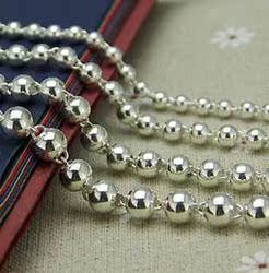 佛珠S990足银手链 流行时尚 银饰品 女友礼物 4mm经典佛珠银手链