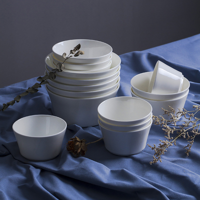 高档骨瓷餐具单碗组合 日式饭碗4寸 6寸深碗创意家用面碗酒店专用