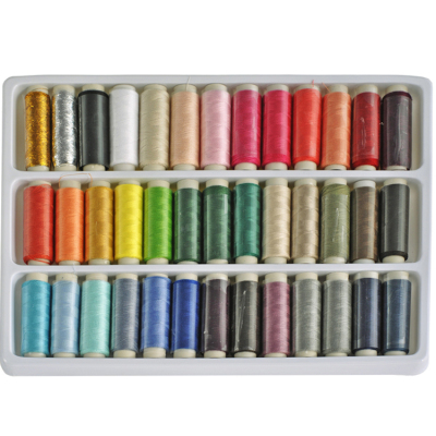 家庭用39色彩色涤纶线手工缝纫线小针线缝衣服线手缝线家用盒装