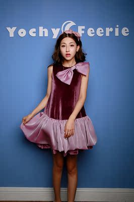 【YOCHY FEERIE】 高级定制紫色丝绒闺蜜装连衣裙