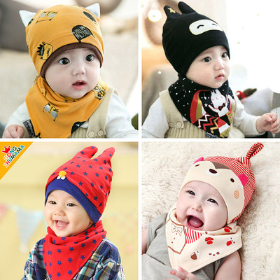 纯棉婴儿帽子秋冬新生儿套头胎帽3-6-12个月宝宝男女童1-2岁儿童0