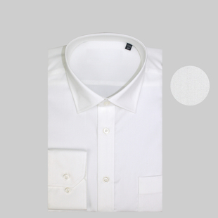 新款经典本白色中年纯棉免烫长袖衬衫 男士商务纯色职业正装衬衣
