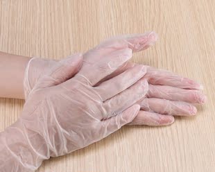 一次性pvc手套 实验劳保家用检查橡胶乳胶手套 透明家务清洁包邮