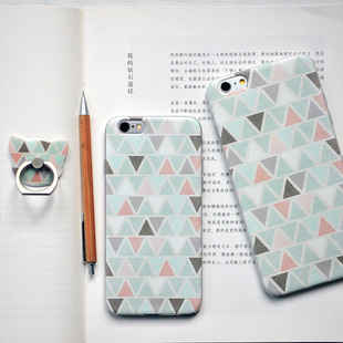 包邮贼潮 彩色三角原创创意iphone6 plus苹果手机壳支架礼品硅胶