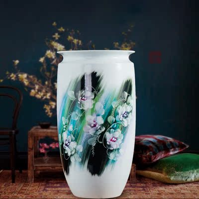 景德镇陶瓷器名人名家手绘手指画花瓶家居客厅工艺品摆件礼物礼品