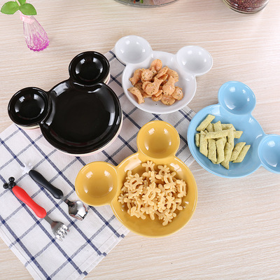 陶瓷卡通盘子儿童餐具可爱分格盘饺子盘水果盘菜盘餐盘碟子造型盘