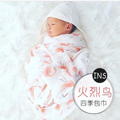 muslin宝宝竹纤维春秋纱布包巾夏季襁褓巾抱被婴儿被子新生儿用品