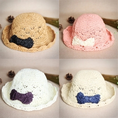 儿童草帽宝宝亲子透气夏季韩国公主帽渔夫凉帽2-4岁女童遮阳帽子