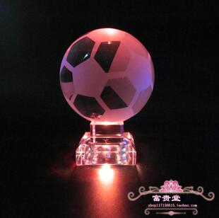 水晶足球模型摆件 创意礼品生日礼物送男生男朋友同学球赛纪念品