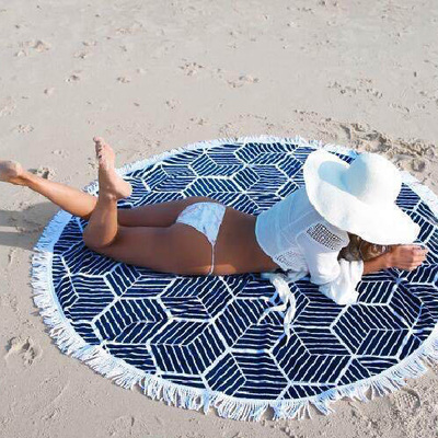 90后原创少女欧美流苏大号圆形沙滩坐垫比基尼外搭披肩海边沙滩毯