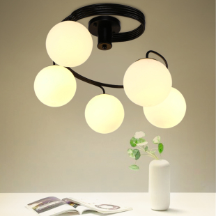 现代简约LED创意个性螺旋复古吸顶灯儿童房客厅卧室餐厅玻璃灯