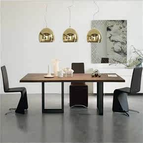 美式乡村铁艺复古书桌办公桌会议桌休闲桌创意长方形实木餐桌特价