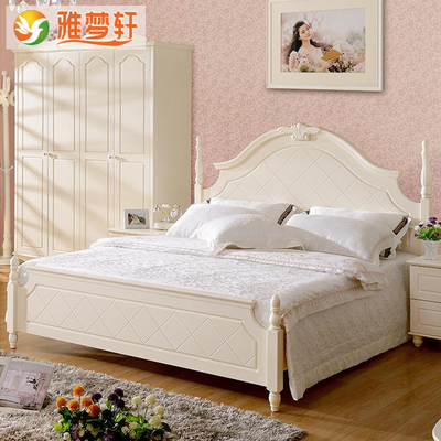 韩式田园床欧式床白色储物床公主床实木卧室家具1.5 1.8米双人床