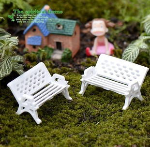 diy沙盘材料手工模型制作耗材白色长椅 公园 座椅子小摆件