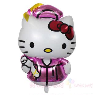 西安气球布置小朋友周岁生日派对气球hello kitty猫铝膜气球大号