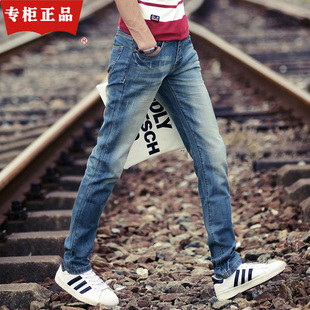 正品代购酷艾李维斯牛仔裤男夏季薄款青年韩版修身直筒男装长裤潮