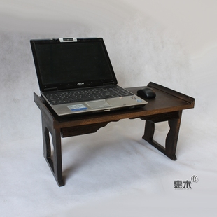 惠木包邮实木床上笔记本电脑桌折叠桌 烧桐木小炕桌榻榻米飘窗桌