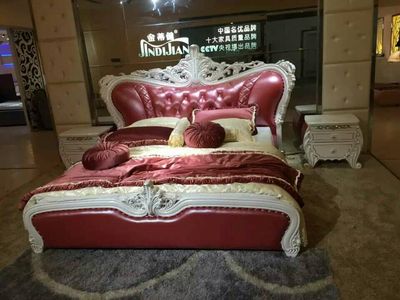 欧式床双人床法式床1.8米田园公主床太子实木橡木床奢华真皮婚床
