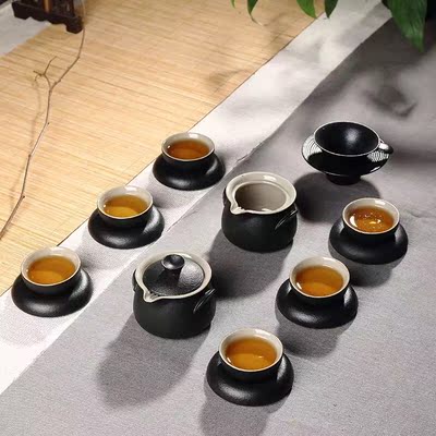 【天天特价】禅风黑系列创意养生整套功夫高档茶具礼品特价包邮