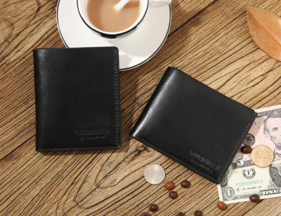 男士钱包包邮Men's short business license Leather Wallet