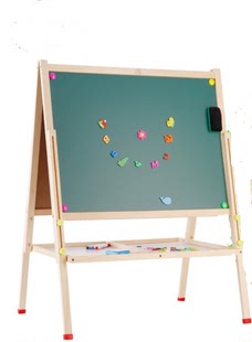小帝人实木双面磁性儿童画板画架可升降支架式宝宝写字绘画小黑板