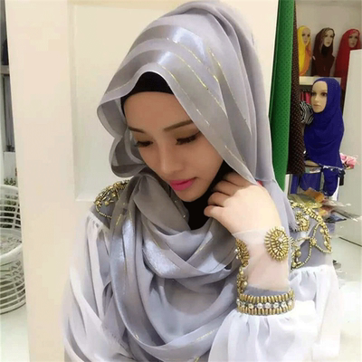 穆斯林头巾纳米丝棉薄款夏季新款纯色长巾回族女纱巾方便盖头包邮