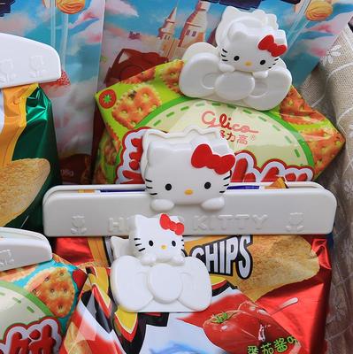 日本 hellokitty 食品防潮夹子 封口夹 冰箱磁铁贴 卡通收纳夹子
