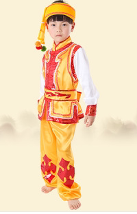 少数民族服男童佤族壮族苗族演出服梁山族土家族布朗族布依族服装