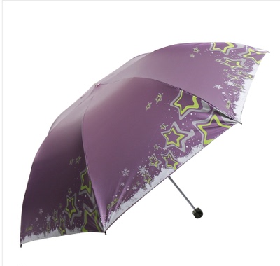 天堂伞三折超轻折叠太阳伞强防紫外线黑胶铅笔伞女防晒遮阳晴雨伞