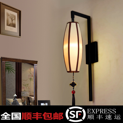 新中式壁灯 简约卧室床头灯客厅走廊过道庭院灯仿古铁艺壁灯包邮