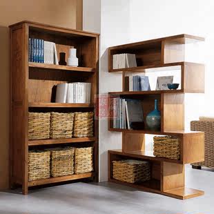 北欧实木书架置物架展示架书柜书架简约现代书架储物柜原木储物柜