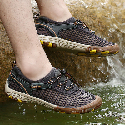 夏季户外鞋网面透气登山鞋旅游男鞋超轻便溯溪运动徒步鞋越野跑鞋