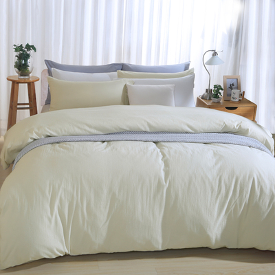 水洗棉四件套全棉简约纯色床上1.5m2.0米双人裸睡天竺棉被套床笠