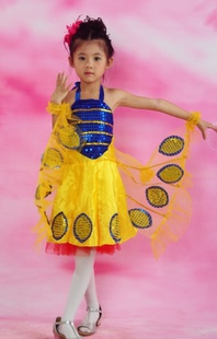 儿童演出服装 动物服装女童纱裙舞台服装 蜜蜂演出服蝴蝶演出服装