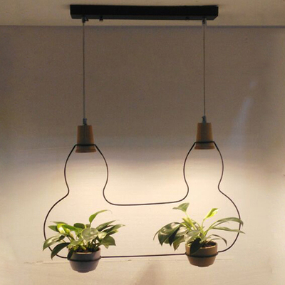 盆栽植物吊灯餐厅创意吧台小吊灯单个田园个性灯简约艺术装饰灯具