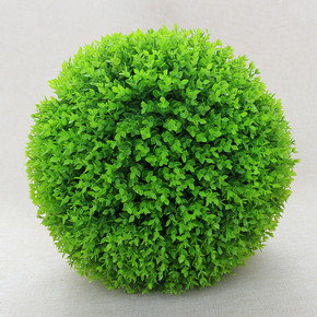 绿之韵 仿真尤加利草球塑料圆球吊球假草加密花瓶摆绿植装饰挂球