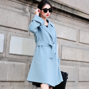 2016新款高端双面羊绒大衣女秋冬外套中长款韩版修身呢子大衣女装