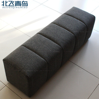 咖啡色布艺凳 床尾凳 长方形沙发凳  深灰色长凳 多色可选